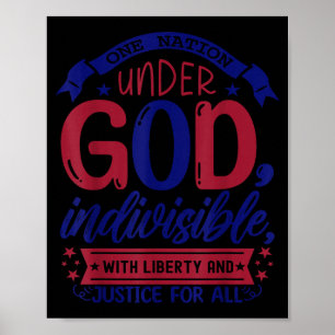One nation under god patriotic independence day poster