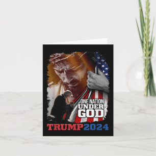 One Nation Under God President Trump 2024 America  Card