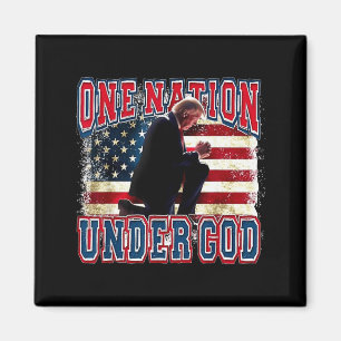 One Nation Under God Trump Pray Jesus Usa Flag Dis Magnet
