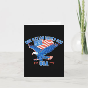 One Nation Under God Usa Flag 4th Of July Est 1776 Card