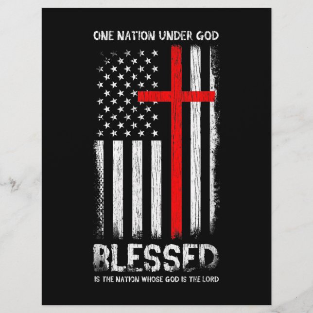 One Nation under God USA Patriot Veteran Custom Letterhead (Front)