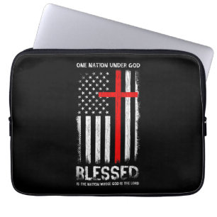 One Nation under God USA Patriot Veteran Laptop Sleeve