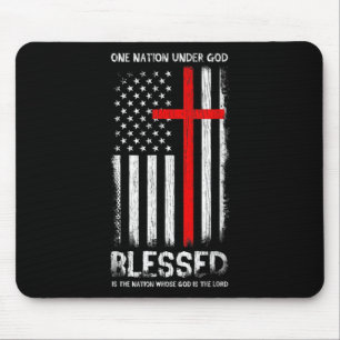 One Nation under God USA Patriot Veteran Mouse Mat