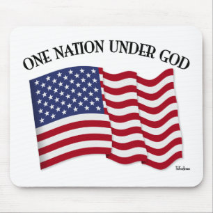 One Nation Under God with US flag Mouse Mat