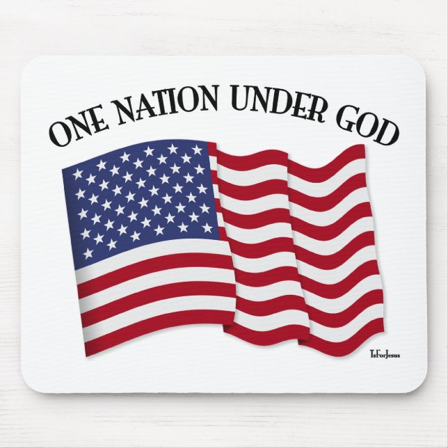 One Nation Under God with US flag Mouse Mat (Front)