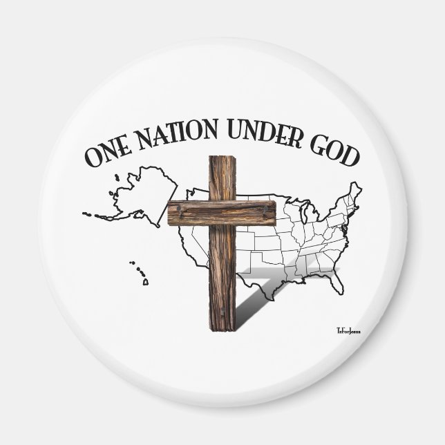 One Nation Under God with US outline Magnet (Front)