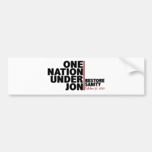 One nation under Jon (Restore Sanity) Bumper Sticker