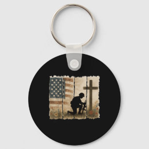 One Nation Under One God Jesus Christian Cross Fai Key Ring