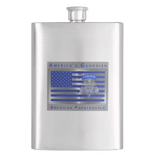 “One of a Kind” American Paratrooper Flag Hip Flask