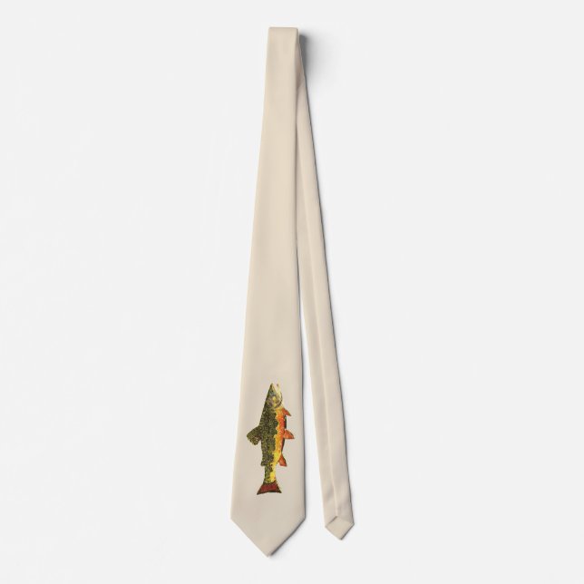 One-of-a-Kind Brook Trout Fly Fishing Angler's Tie (Front)
