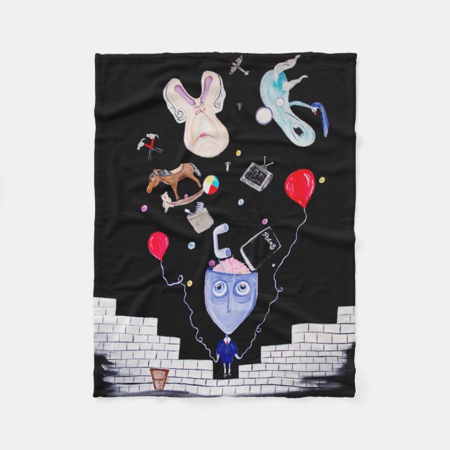 One-of-a-kind Fleece Blanket. Pink's Wall. Blanket (Front)