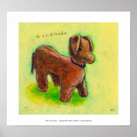 One of a Kind handmade stuffed toy dog painting