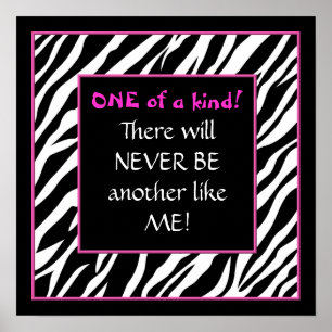 One of a kind! hot pink zebra poster