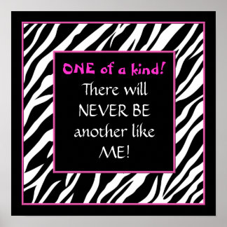 One of a kind! hot pink zebra poster