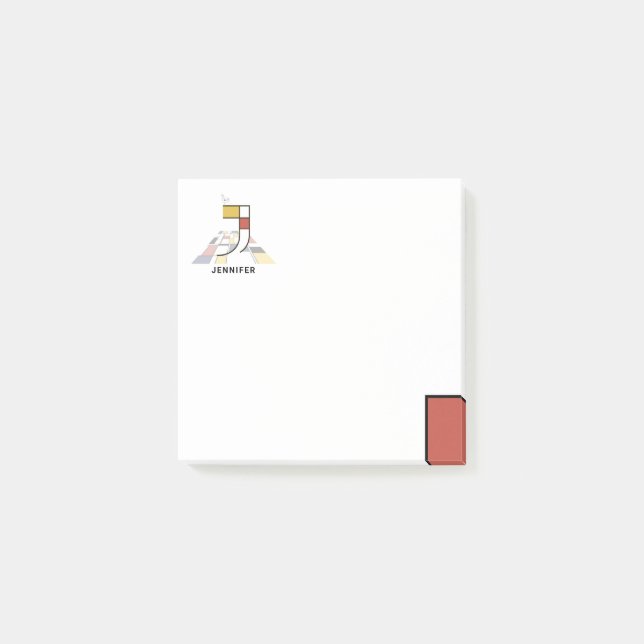 One-of-a-kind Modern Art Monogram. Letter J Post-it Notes (Front)