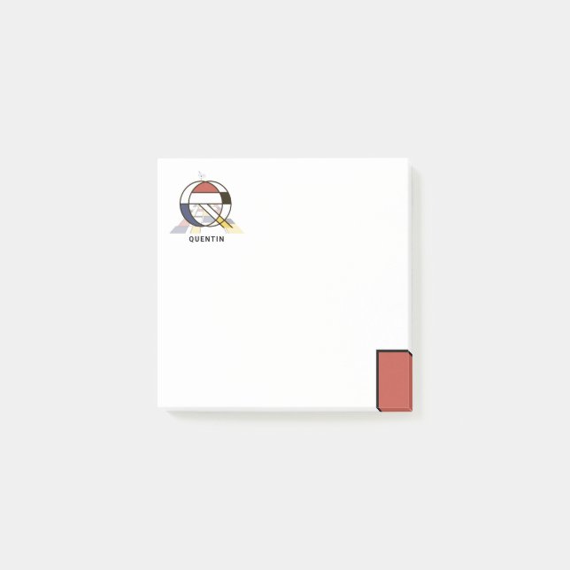 One-of-a-kind Modern Art Monogram. Letter Q Post-it Notes (Front)