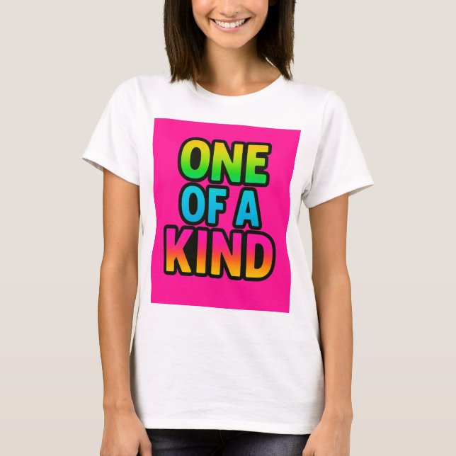 One of a Kind – Neon Rainbow Statement T-Shirt (Front)