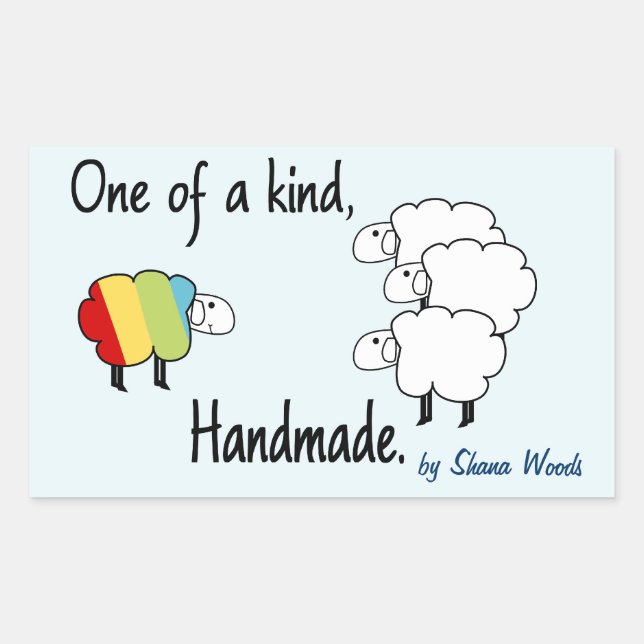 One Of A Kind Rainbow Sheep Sticker (Front)