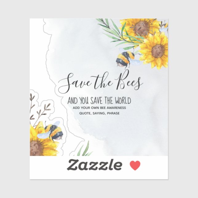 One of a Kind SAVE THE BEES Personalised (Sheet)