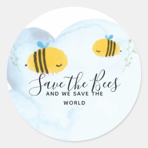 One of a Kind SAVE THE BEES Personalised Classic Round Sticker