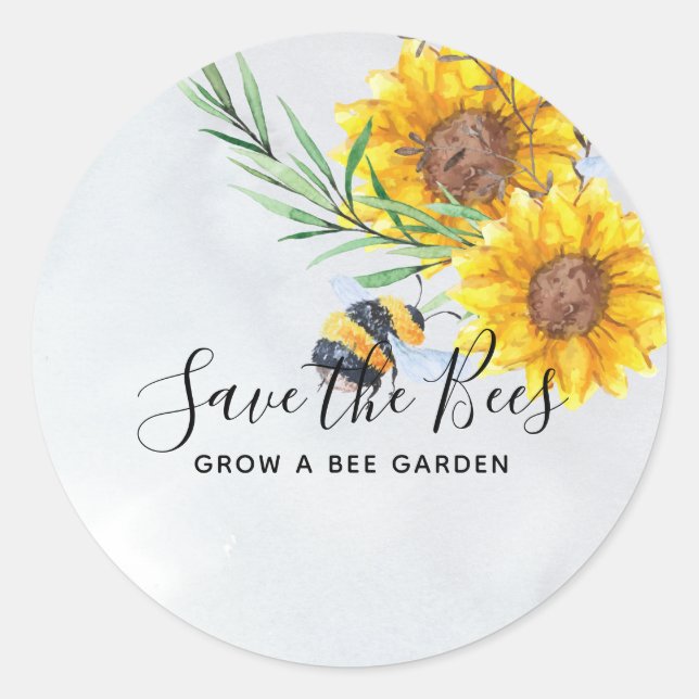 One of a Kind SAVE THE BEES Personalised Classic Round Sticker (Front)
