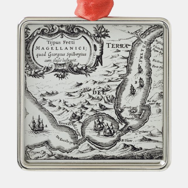 One of the earliest maps of the Magellan Metal Tree Decoration (Front)