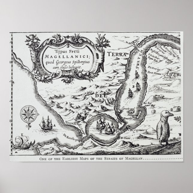 One of the earliest maps of the Magellan Poster (Front)