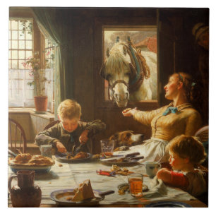 One of the Family (Donkey Being Fed) Tile