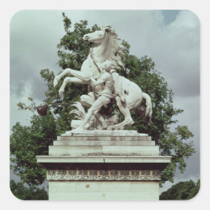 One of the two 'Marly Horses', 1739-45 Square Sticker