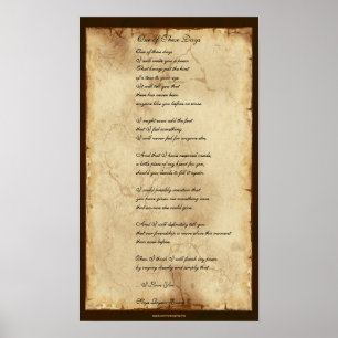 "One of These Days" Friendship Poetry Poster