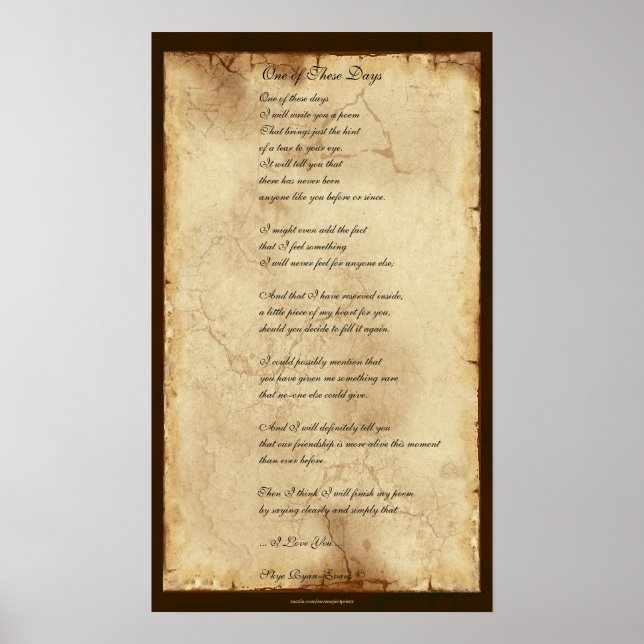 "One of These Days" Friendship Poetry Poster (Front)