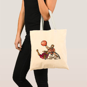 One On One Basketball Tote Bag
