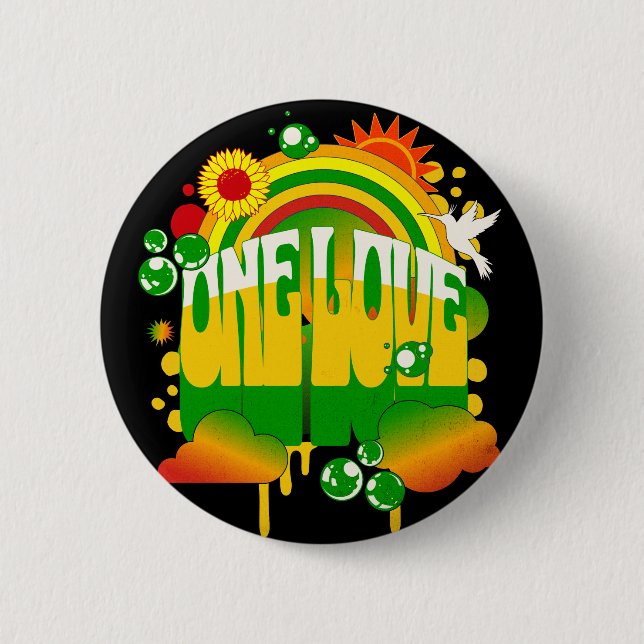 One One Love Rasta Pin (Front)