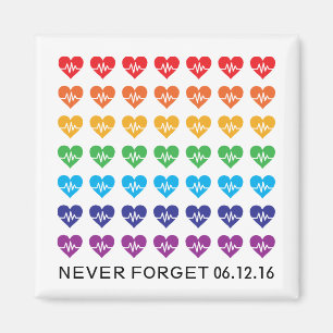 One Orlando One Pulse Rainbow 49 Hearts Magnet