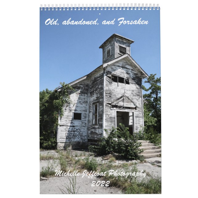 One page 12 month Calendar, old & abandoned things Calendar (Cover)
