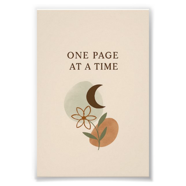 “One Page at a Time” Motivational Poster (Front)
