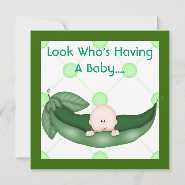 ONE PEA IN A POD BABY SHOWER  INVITATION GIRL/BOY (Front)