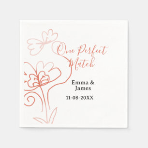 One Perfect match terracotta wedding couple name f Napkin