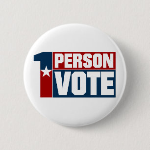 One Person One Vote Election 6 Cm Round Badge