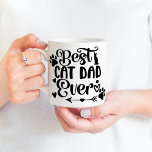 One Photo Best Cat Dad Ever Pet Paw Prints Coffee Mug<br><div class="desc">"Best Cat Dad Ever" design with customisable to your own pet photo.</div>