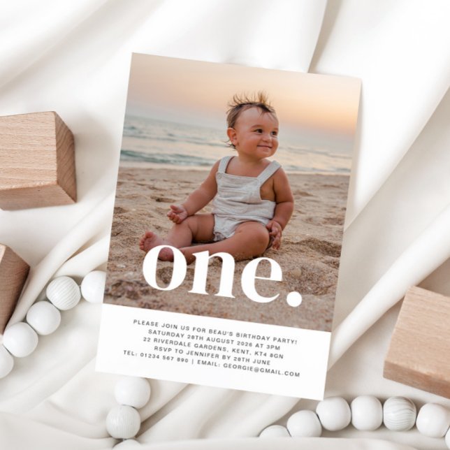 One Photo First Birthday Invitation (Creator Uploaded)