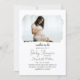 One Photo Frame Overlay Gender Neutral Baby Shower Invitation