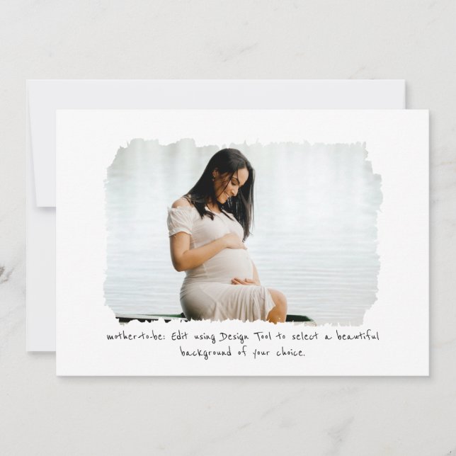 One Photo Frame Overlay Gender Neutral Pregnancy Announcement (Front)
