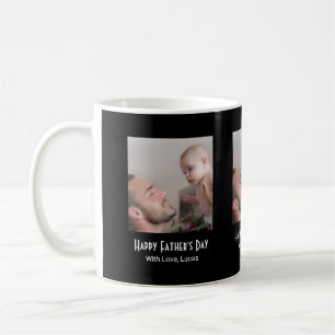 One Photo Happy Father's Day Black White Coffee Mug