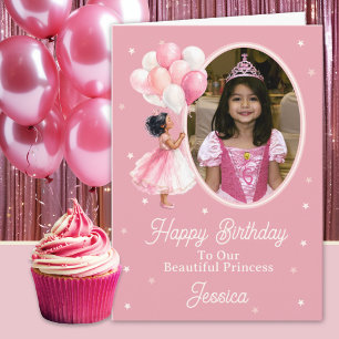One Photo Indian/Chinese Princess Birthday Card