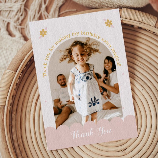One Photo Magical Unicorn Pastel Thank You Card (Creator Uploaded)
