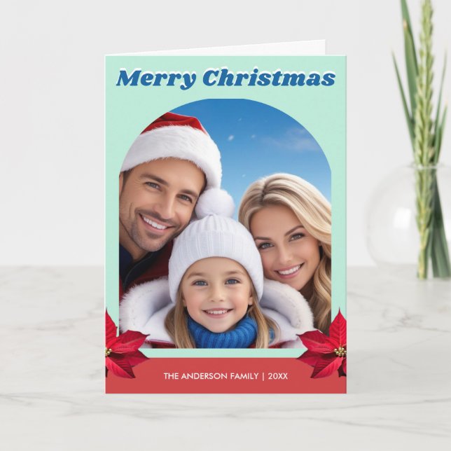 One Photo Modern Arch Christmas Card (Front)