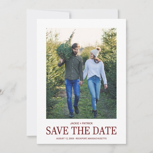 One Photo Modern Typography Wedding Save The Date (Front)