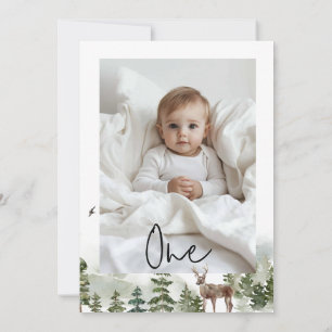 One Photo   My first year   Personalised  Invitation