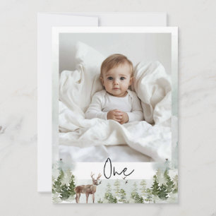 One Photo   My first year   Personalised  Invitation